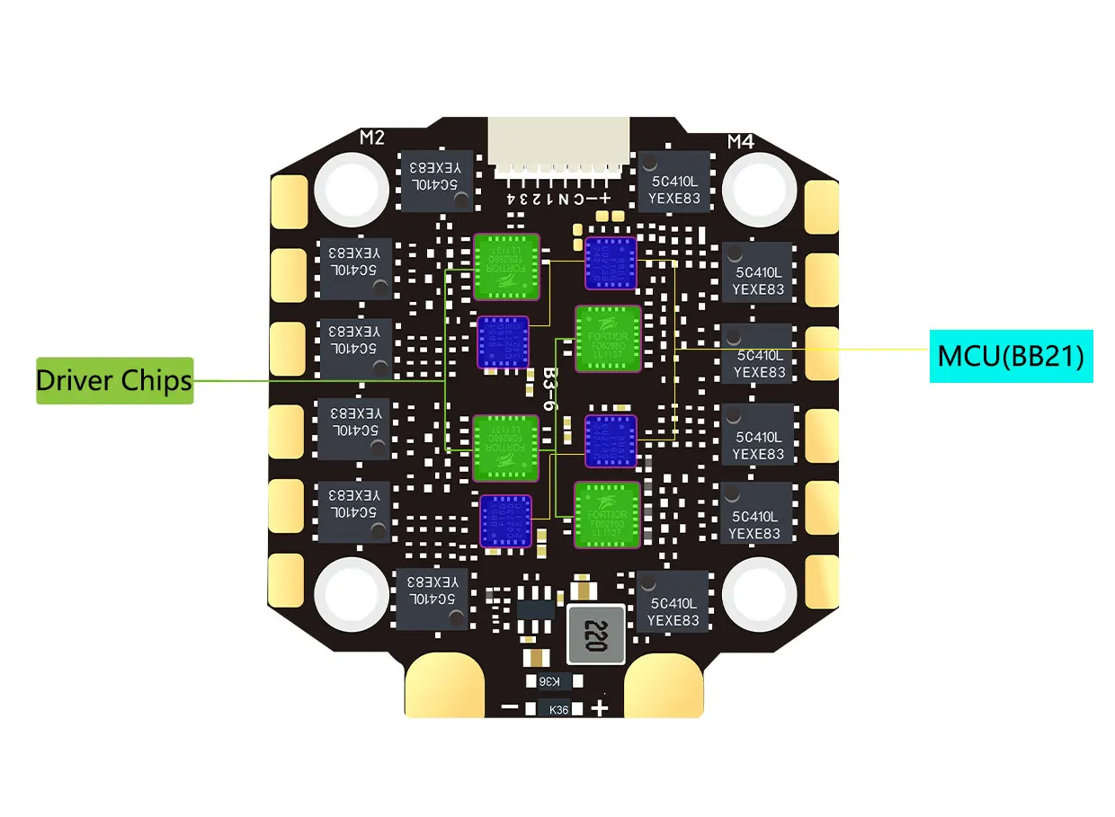 H743 Flugcontroller mit BetaFlight und Ardupilot Unterstützung, FC H743 Stack 12S 70A 4-in-1 ESC für 5-Zoll DJI RC FPV Freestyle Drohne DIY-Teil – Detail 24