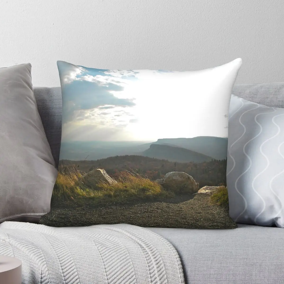 Mohonk Preserve Tower Square Pillowcase Polyester Linen Velvet Creative Zip Decor Room Cushion Cover