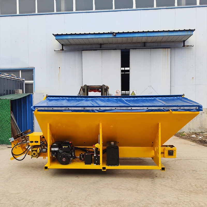 Road Deicing Salt Spreader Truck Tailgate Polyethylene Hopper Spreader For Snow Melt Agent Spreading