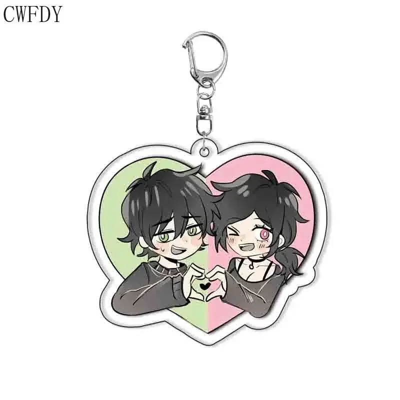 Game The Coffin of Andy and Leyley Cosplay Key Chain Double Sided Keychain Acrylic Key Ring Accessories Friend Christmas Gifts