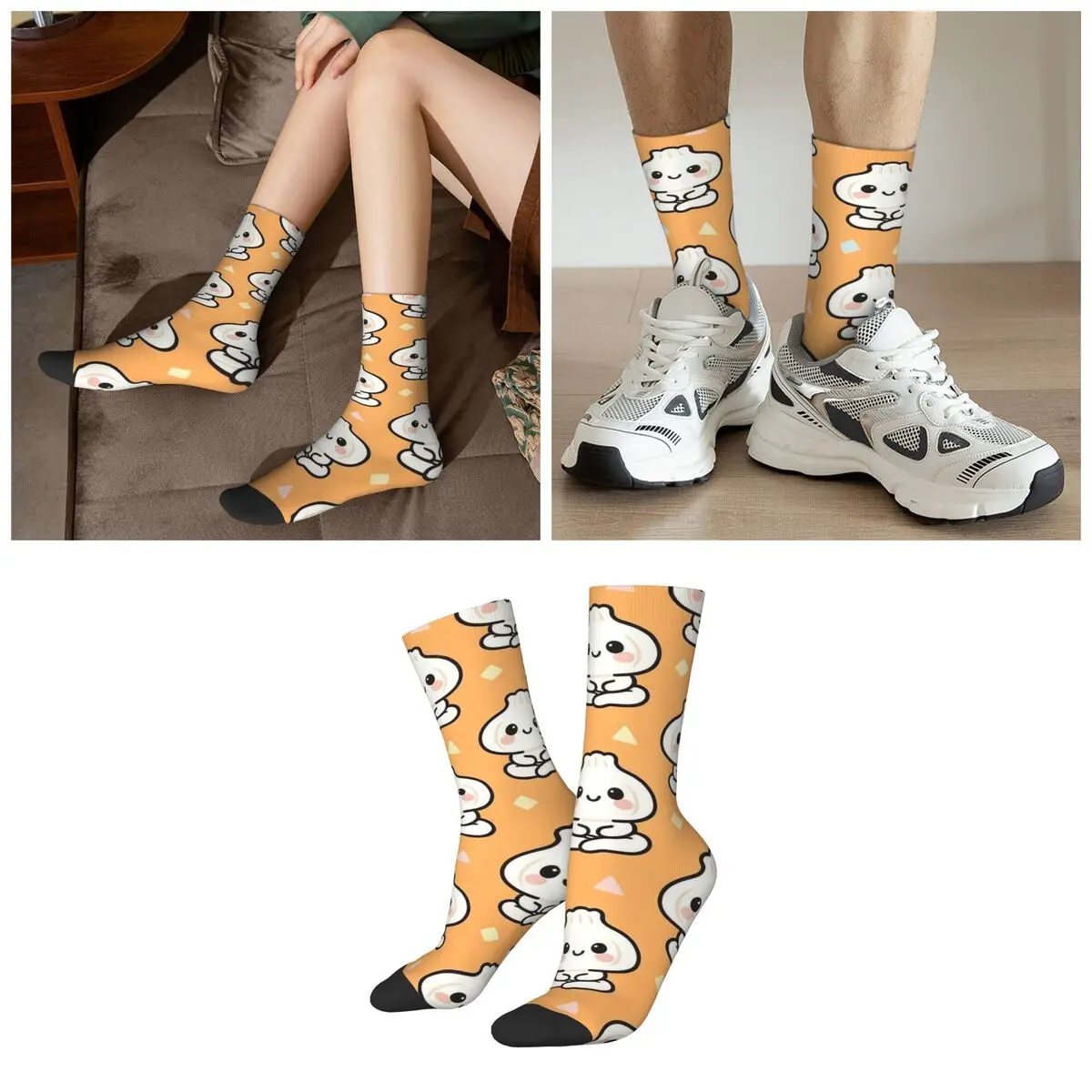 Adorable Cartoon Dumpling Socks Harajuku High Quality Stockings All Season Long Socks for Man Woman Valentine's Day Gifts