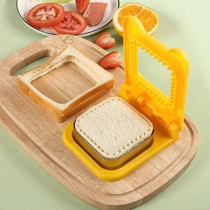 Sandwich Cutting DIY Stainless Steel Square Circular Heart Mickey Dinosaur Bread Toast For Kids Lunch Kitchen Baking Mold Tool