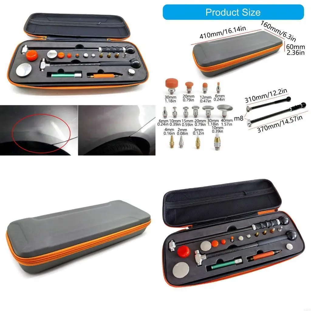 Manual Exterior Repair for Vehicle Body Areas with Two Pull Shafts, Contact Heads, and Carry Case for Precise Panel Repair Work