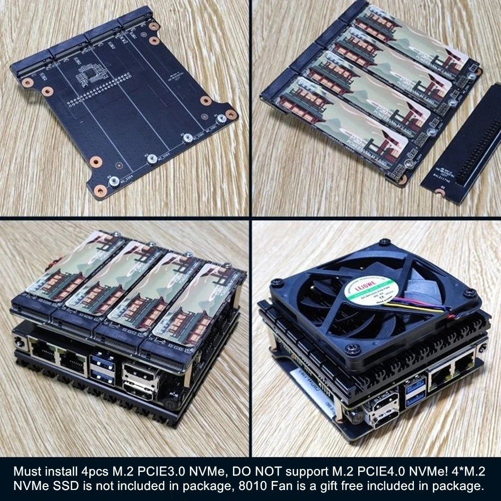 Оригинальная материнская плата 4 * M2 NVME Kit, сетевой экран, маршрутизатор DDR5 2x, 2,5G, 2x SATA, 2x HDMI2.1