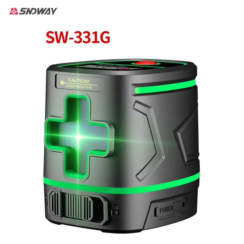 

SNDWAY laser level 2 line vertical level measuring tool rechargeable battery green light level SW-331G