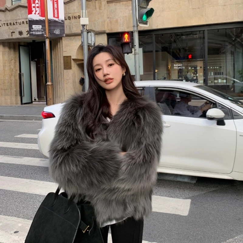 YOLANFAIRY معطف فرو الثعلب الحقيقي امرأة فاخرة الشتاء الراقية الخامس الرقبة الشباب التنقل الدفء سيدة الطبيعية كله الثعلب الفراء سترة2025 #2