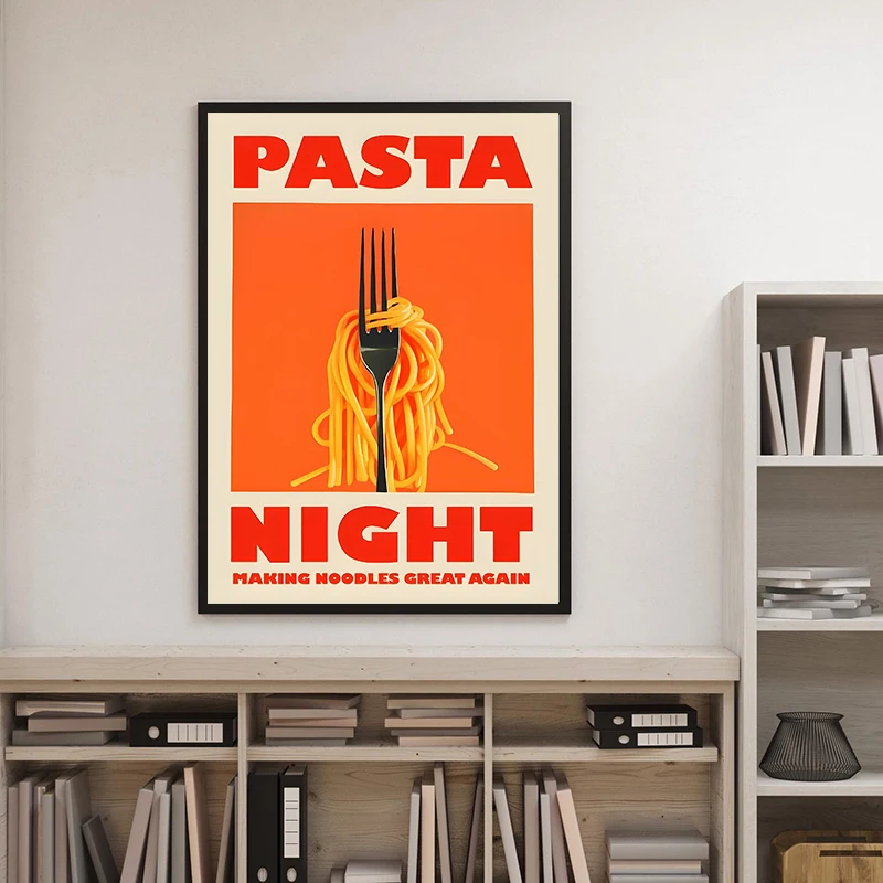 1pc frameless Canvas Painting Ice Cream Pasta Tomato Breakfast Club Food Red Chili Pepper Illustration Poster Canvas Painting Pr