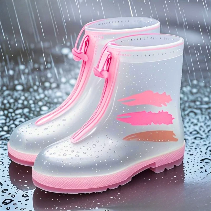 Waterproof Rain Shoes Slip on Foldable PVC Thickened Portable Travel Outdoor Anti Slip Sole Lightweight Unisex