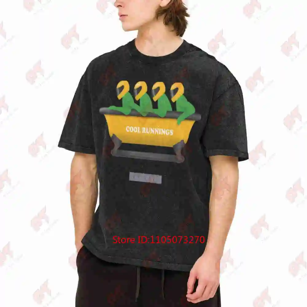 Cool Runnings John Candy Jamaica Film Lizard Bath Tub Vintage Washed Tee Pure Cotton T-Shirt