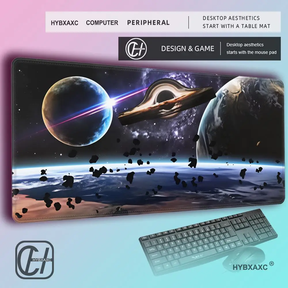 HYBXAXC Creative Universe Space Design Gaming Mouse Pad E-Sports Office Desk Mat Keyboard Pad Rubber Non-Slip Computer Mouse Mat