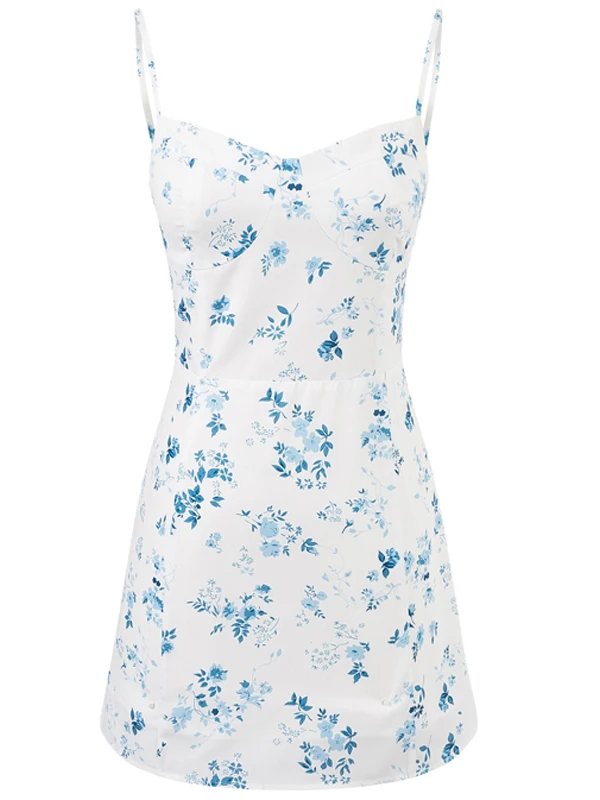 Retro Wyszczuplająca Spódnica Letnia z Kwiatowym Nadrukiem, Damska, Modelująca Talia, Idealna na Wakacje, Elegancka, z Wysokim Stanem, Poliester