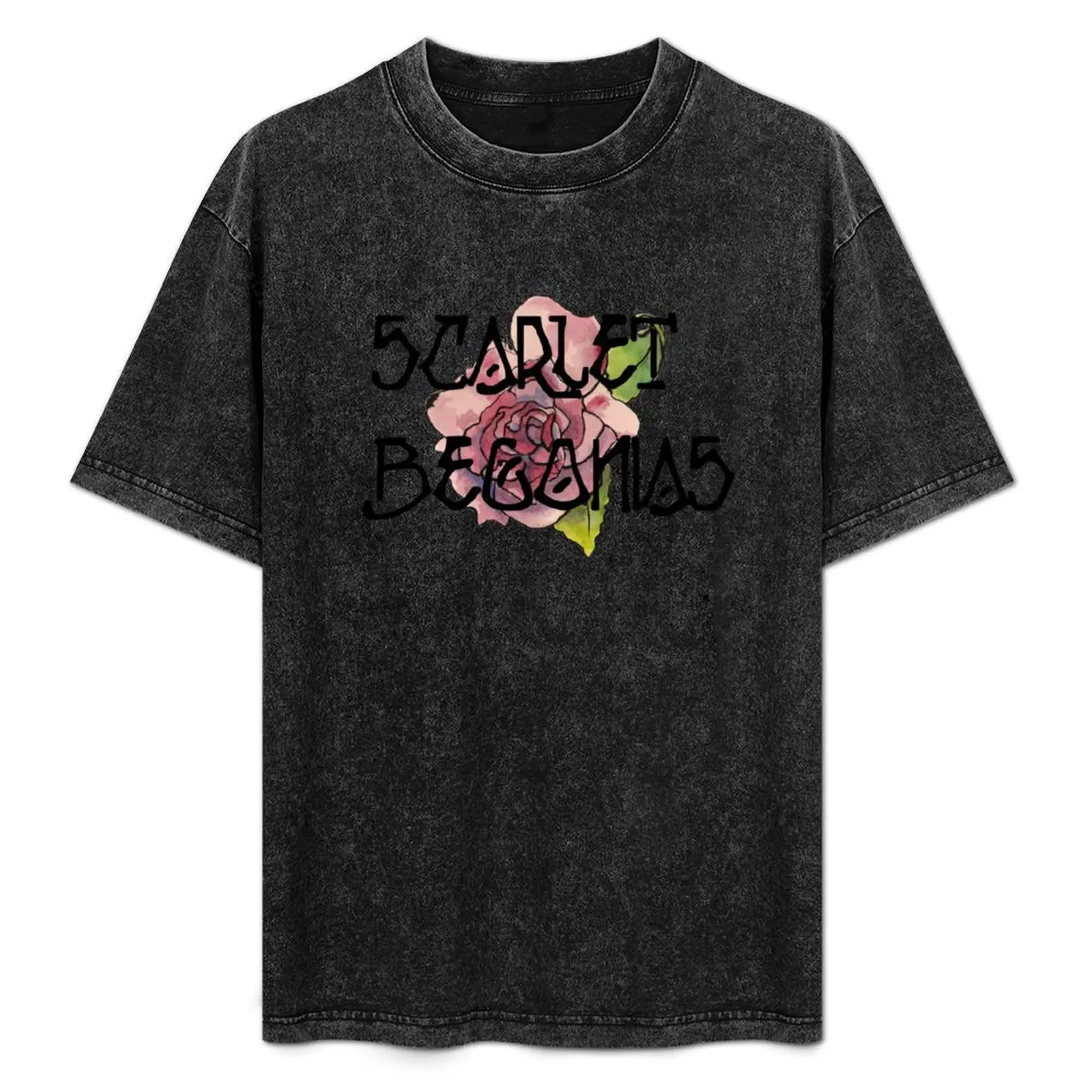 

Scarlet Begonias Watercolor T-Shirt anime tshirt customs croswit shirt man anime stuff T-shirts for men cotton