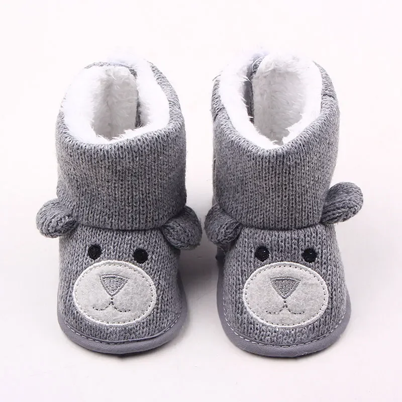 

New autumn and winter styles of baby shoes for 0-1 year old: Little Bear knitted fleece baby cotton boots and walking shoes