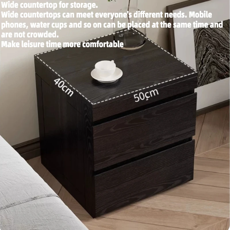 Solid Wood Bedside Table With Hidden Safe NFC Card Unlock Secret Compartment Bedroom Nightstand Safe Storage Cabinet Furniture