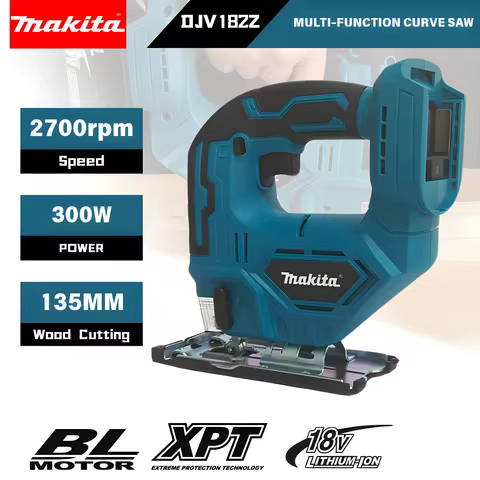 Makita DJV182Z 340W Brushless Jigsaw 18V Without Battery with Saw Blade Cordless Barrel Handle Portable Carpenter Power Tool