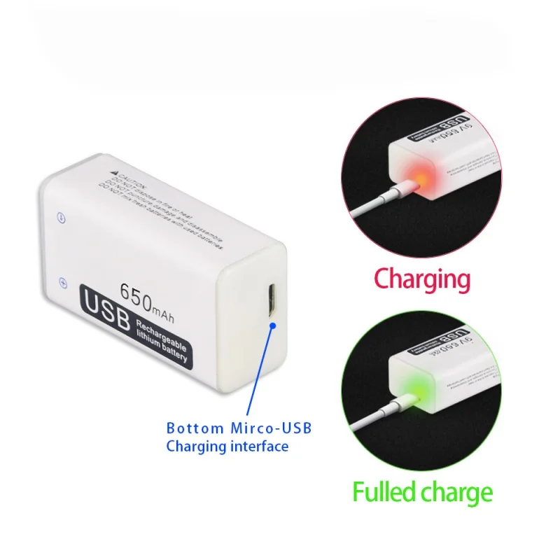 9V 650mAh Wireless Microphone Battery for Palo Microphone Multimeter High Quality Environmental Protection Lithium Battery