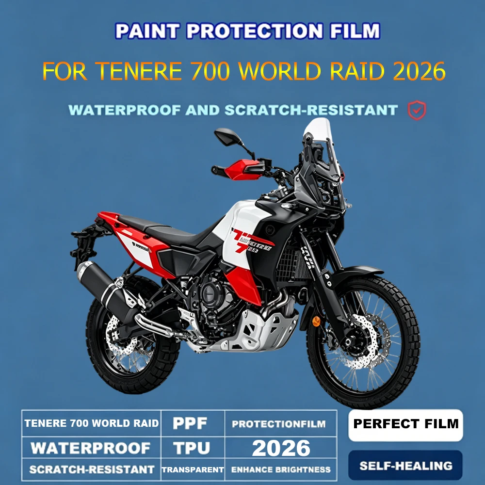 

For YAMAHA TENERE 700 WORLD RAID 2026 PPF TPU Paint Protection Film Anti-Scratch Self-Healing Transparent Invisible Protective