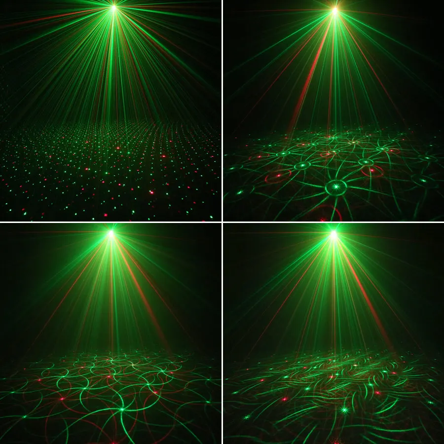Mini R&G Moving 4 Patterns Laser Projector Disco Light DJ Bar Dance House Party Christmas Flash Stage Lamp Show YR4