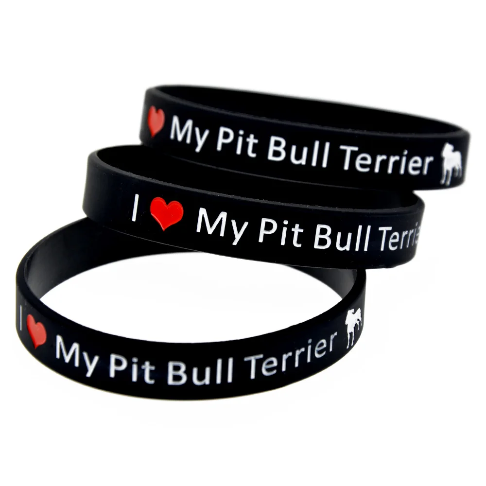 1 Stück „Ich liebe meinen Pitbullterrier“-Armband aus Silikonkautschuk, Hunde-Motiv, motivierendes Armband, schwarz. – Detail 9