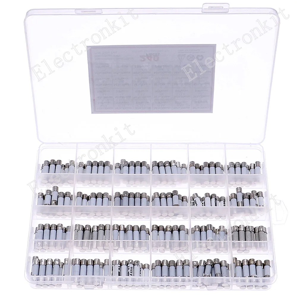 240Pcs 24Value 5*20mm Fast Blow Ceramic Fuse 250V 0.1A 0.25A 0.5A 1A 2A 2.5A 3A 3.15A 4A 5A 6A 6.3A 8A 10A 15A 16A 20A 30A