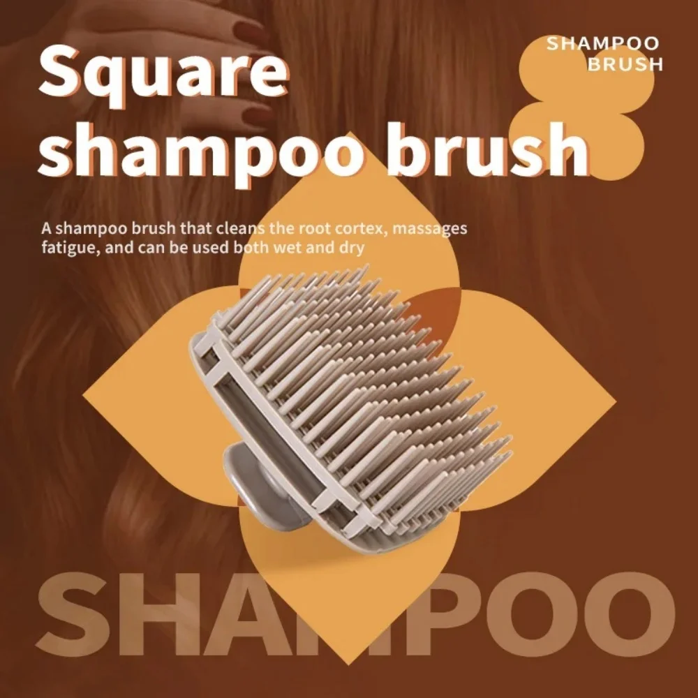 Soft Silicone Shampoo Scalp Massager Brush Wet Dry Use Square Hair Washing Comb Deep Clean Hair Root Home Hairdressing Care Tool