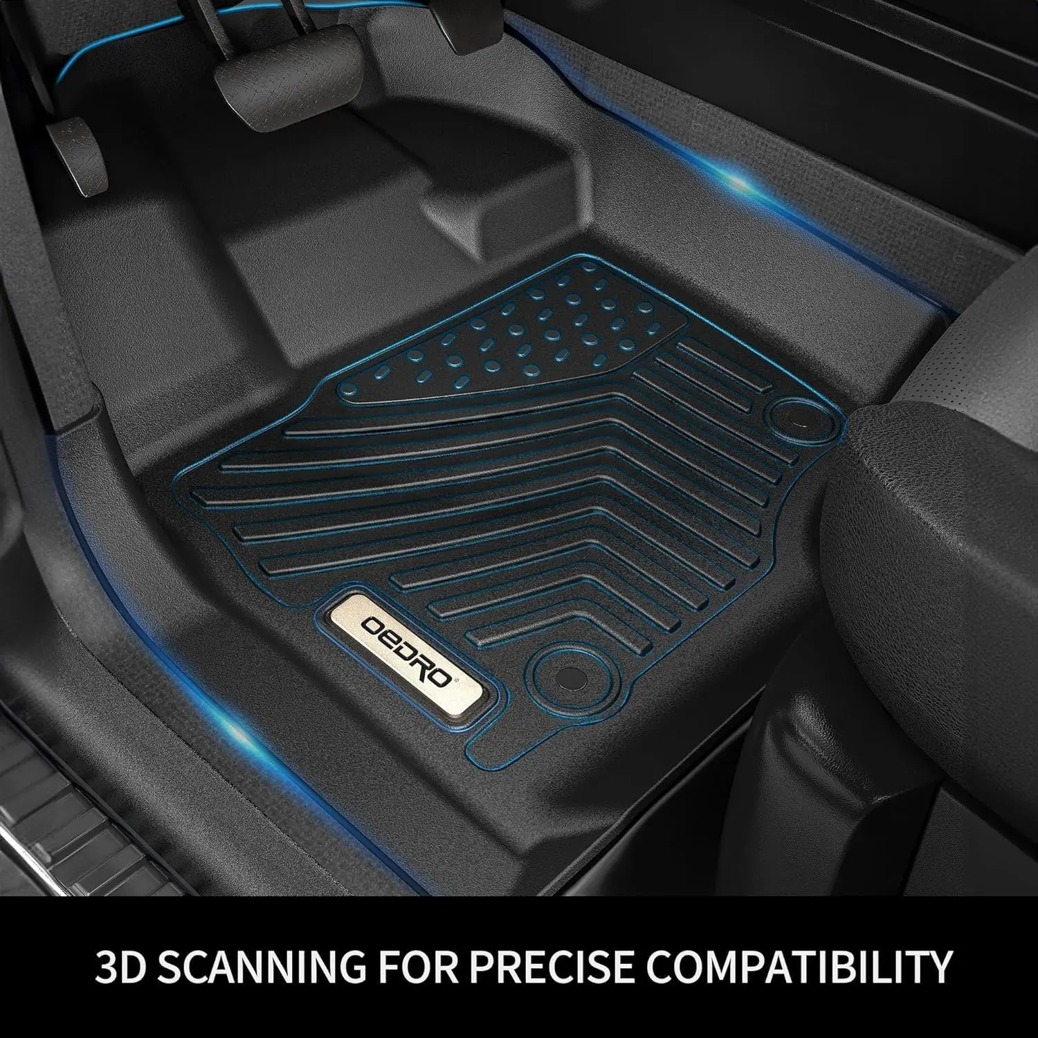 Floor Mats Custom Fit for 2019-2024 Dodge Ram 1500 Crew Cab (New Body), with 1st Row Bucket Seats, No Rear Under-seat Storage