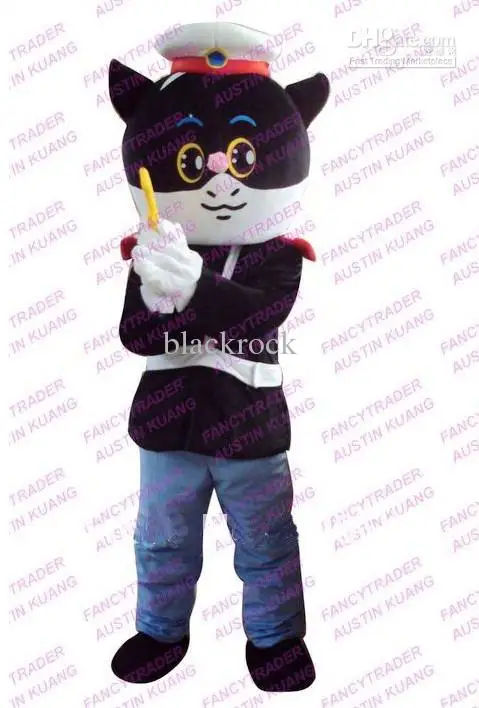 Nuovo adulto vendita calda schiuma carino gatto nero fantasia cartone animato mascotte Costume peluche natale vestito operato Costume mascotte di Halloween