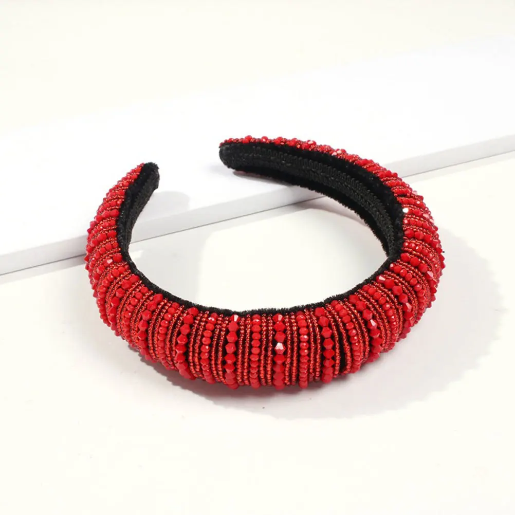 

1Pcs Crystal Hair Hoop Red Wedding Hairband Bridal Headband Elegant Hair Accessories Decoration for Women Girls