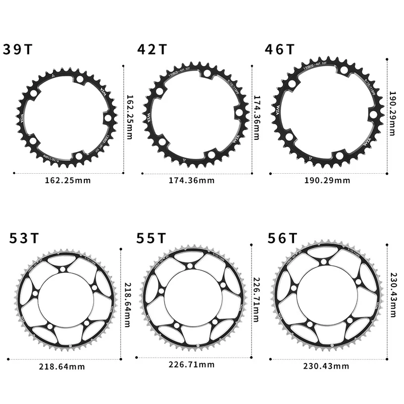 VXM Bicycle Double Chainring 130BCD 39T 53T 42T 55T 46T 56T Road Bike Crankset Riding Disc Aluminum Chainwheel Folding Bike Disc