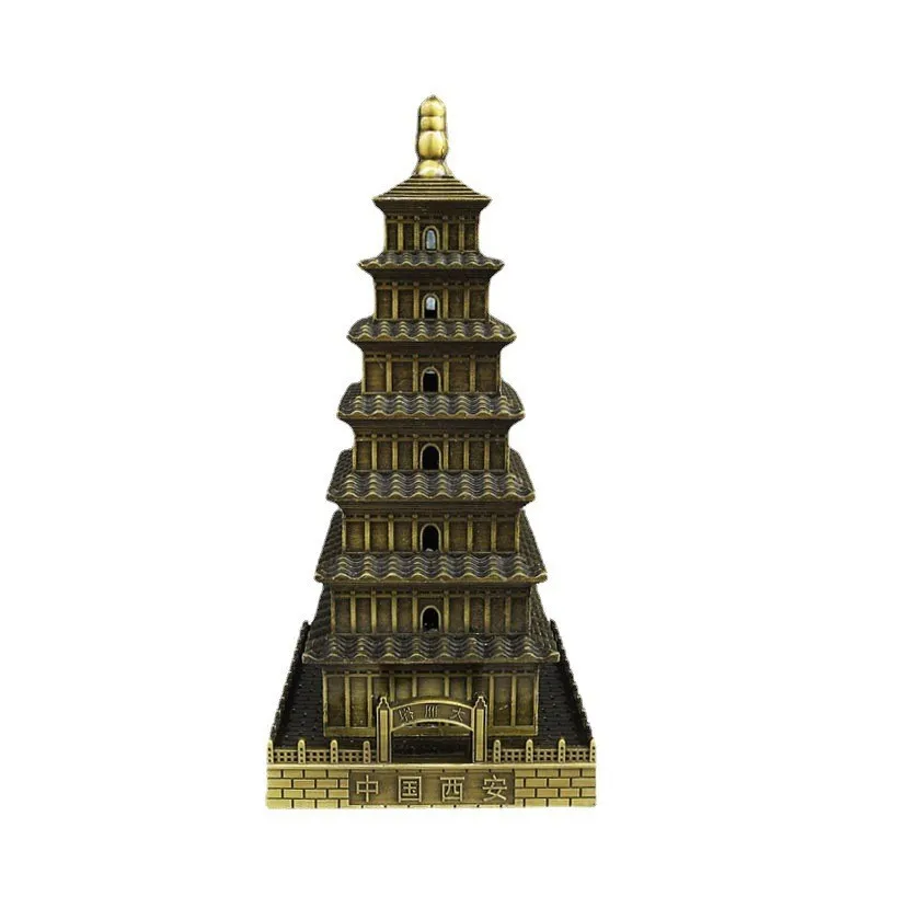 

Big Wild Goose Pagoda Models Home Decorations and Ornaments Xi‘an Travel Souvenirs Figurines Metal House Model China