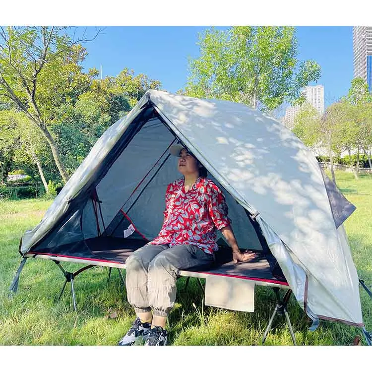 

Portable Tent Cot Bed Marching Automatic Off Ground Tent Open Quickly Fishing Awning Camping Tent for a Set