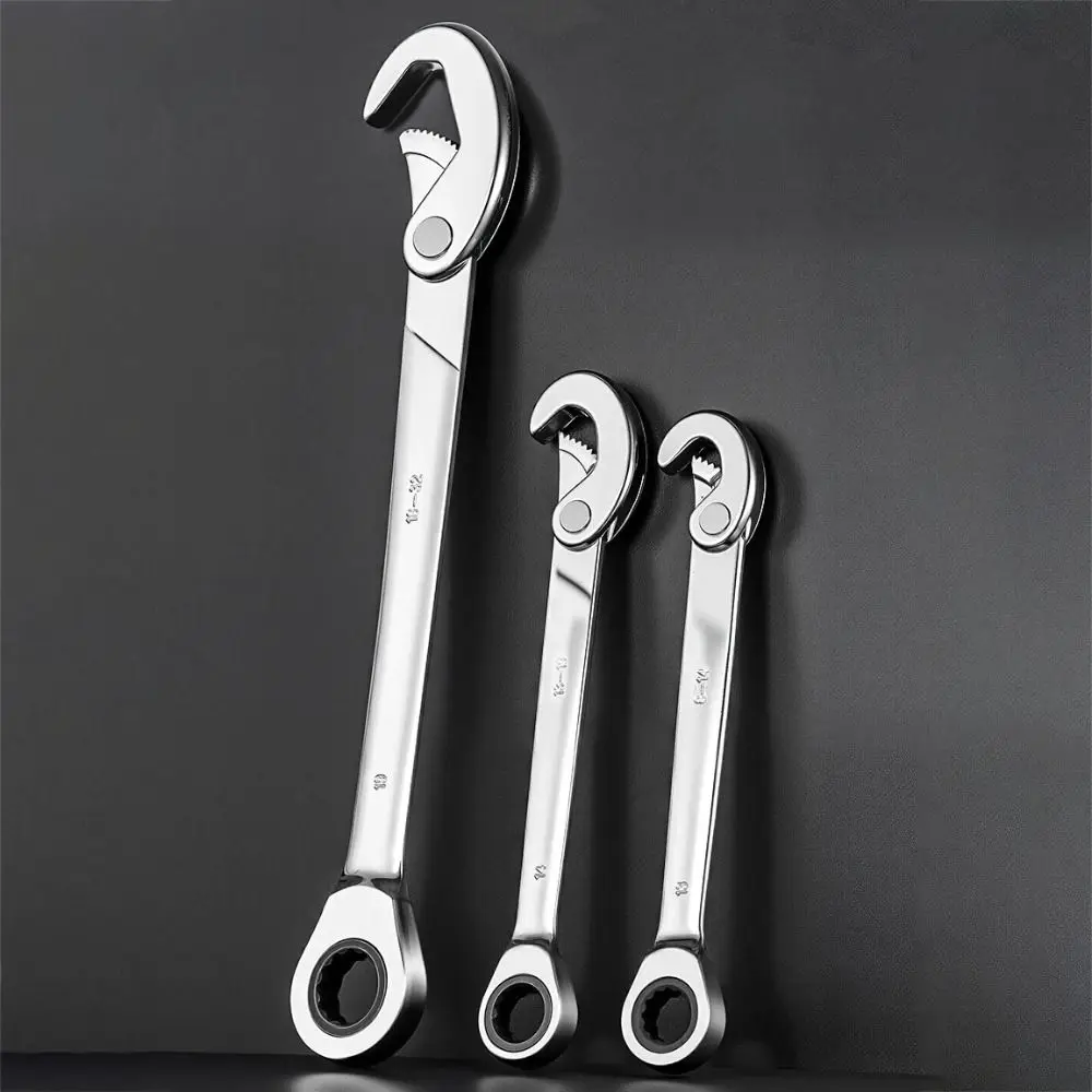 

Multifunction 72-Tooth Ratchet Wrench Labor Saving Double Headed Open End Wrench Non-slip Large Opening Repair Tools Car