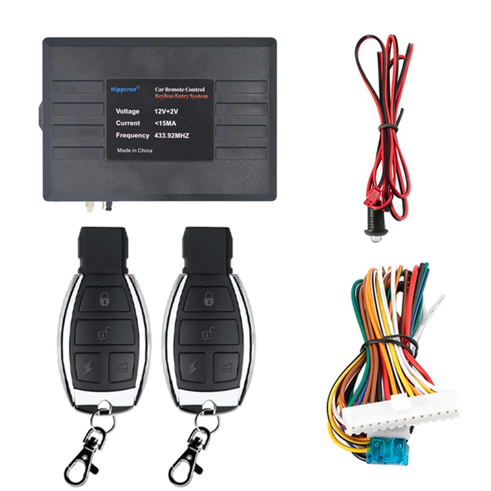 Picture 4: Hippcron Automotive Door Lock System Kit Remote Key Vehicle Keyless Entry System with 2 Remote Control Universal