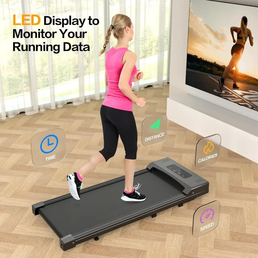 Under Desk Treadmill for Home Office, 2 in 1 Portable Walking Treadmill with Remote Control,  Jogging Machine in LED Display