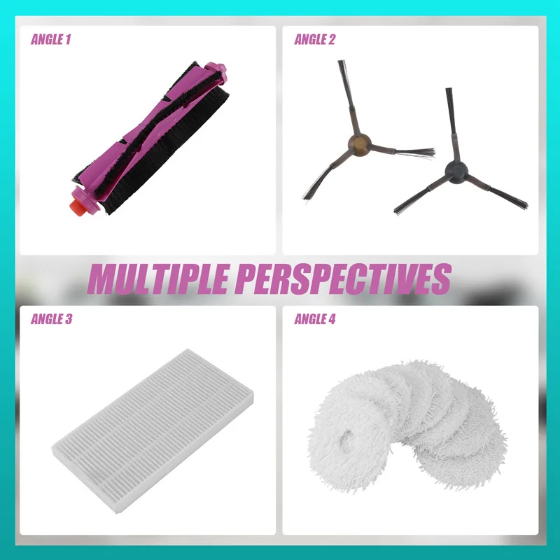 18 peças para midea v12/eureka j12 ultra aspirador de pó peças de reposição escova lateral principal filtro hepa esfregão pano saco de pó