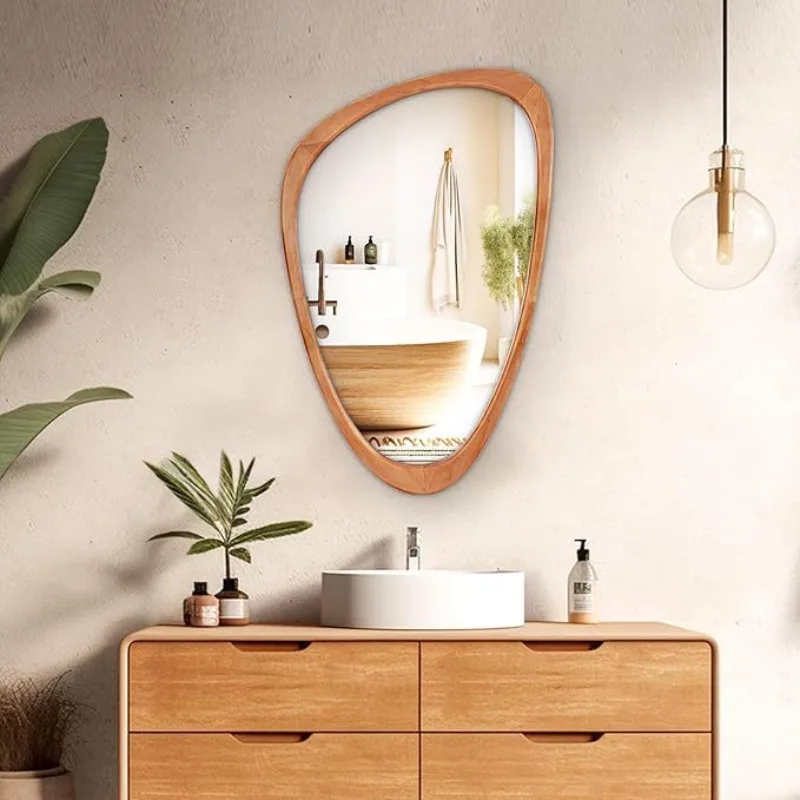 Medieval mango mirror, special-shaped wall-mounted household makeup , sink， bedroom vanity , fitting