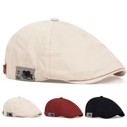 Men Side Letter Sticker Newsboy Caps British Painters Hats Spring and Autumn Adjustable Flat Cap Hip Hop Berets Peaked Cap