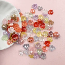 100Pcs 9.5mm Acrylic Colorful Charms Small Flower Beads Beaded Material Spacer Loose Beads With Hole Multicolor Jewelry Making