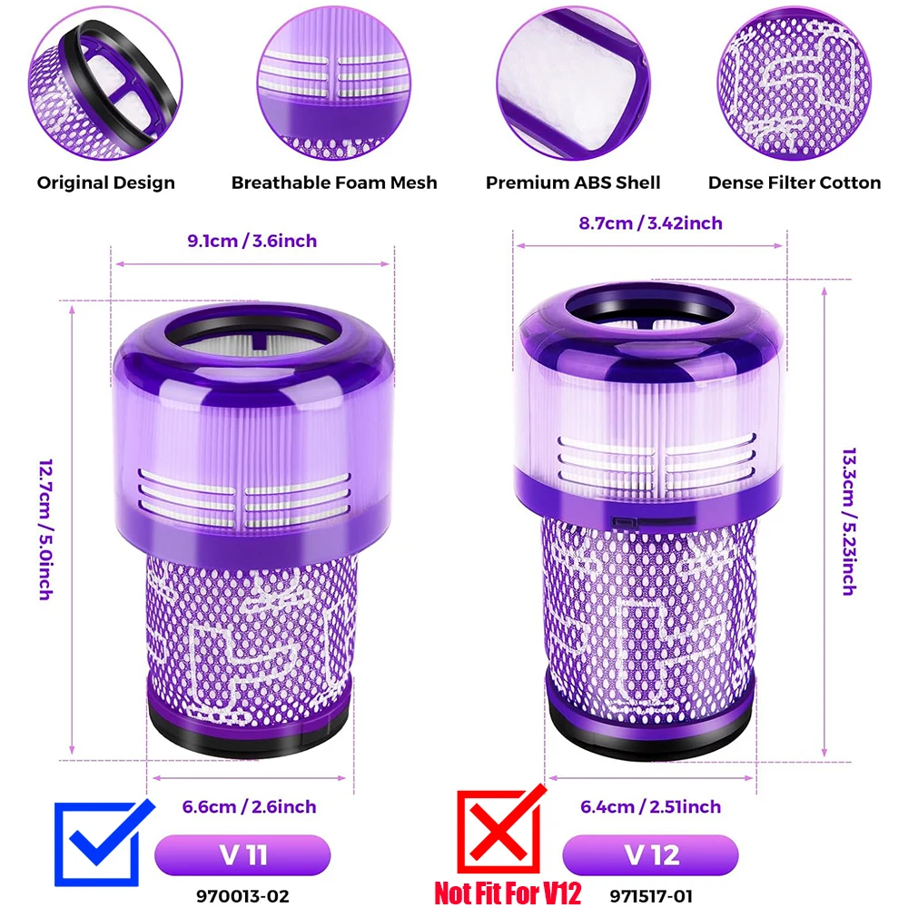 다이슨 V11 토크 드라이브 V11 동물 V15용 HEPA 필터 교체 부품 SV14 무선 진공 감지 부품과 비교 970013 -02