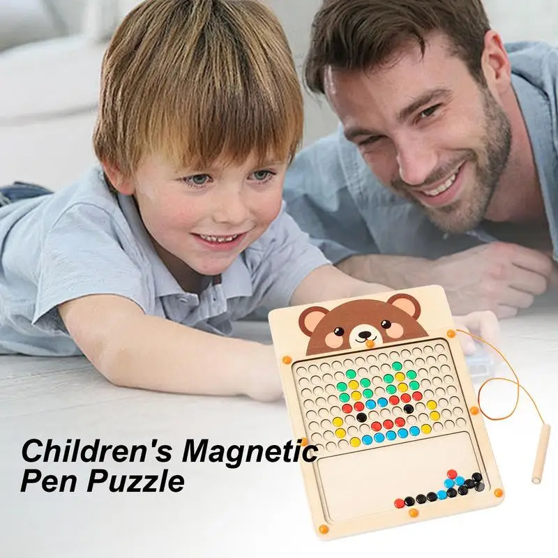 Wooden Magnet Drawing Board Girls Magnetic Color Sorting Drawing Board Magnetic Puzzles Drawing Boards With Magnetic Pen And