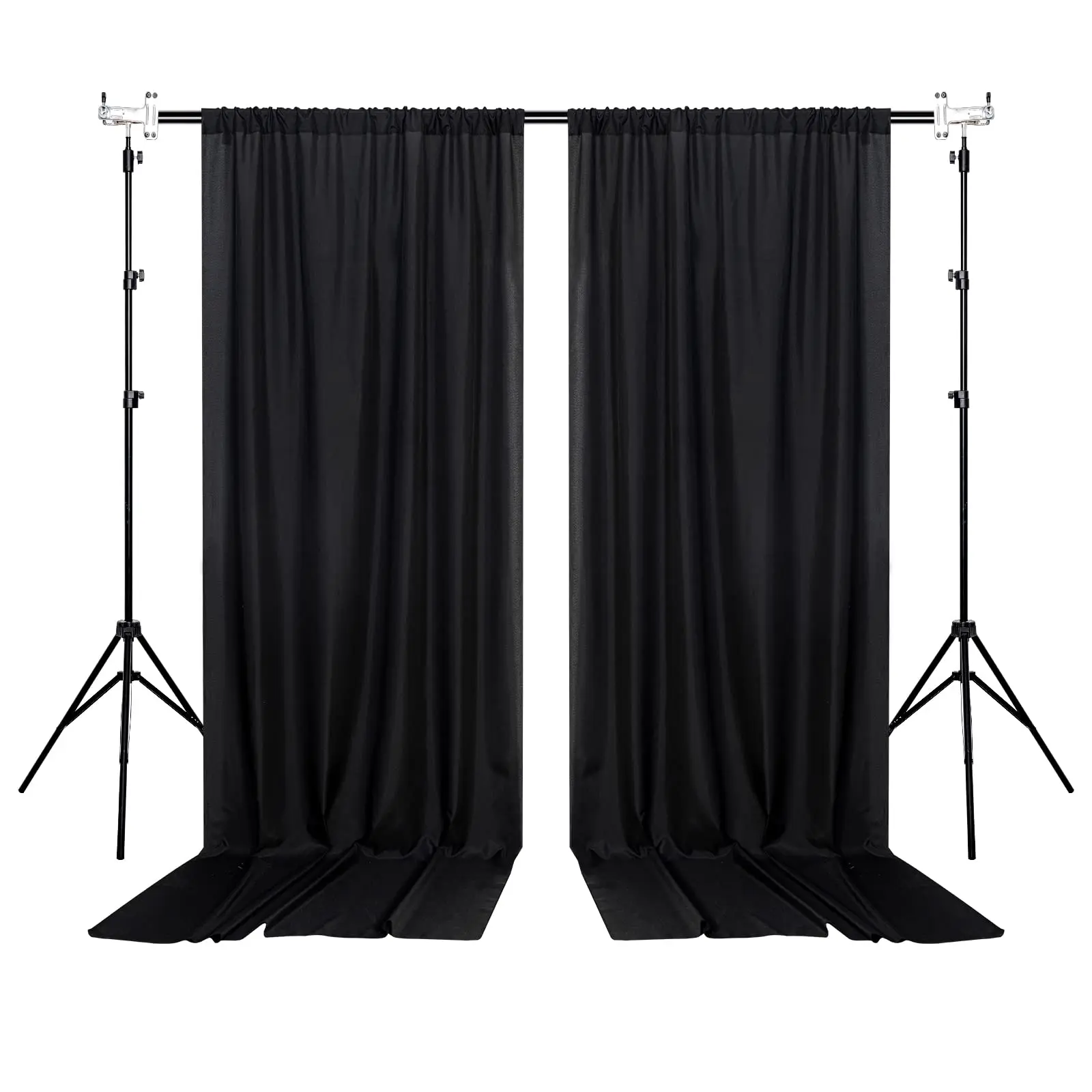 

Черные шторы для вечеринок, тканевые шторы, тканевые шторы, тканевые фоновые шторы, 5 x 7/8/10 футов, 1/2 панели