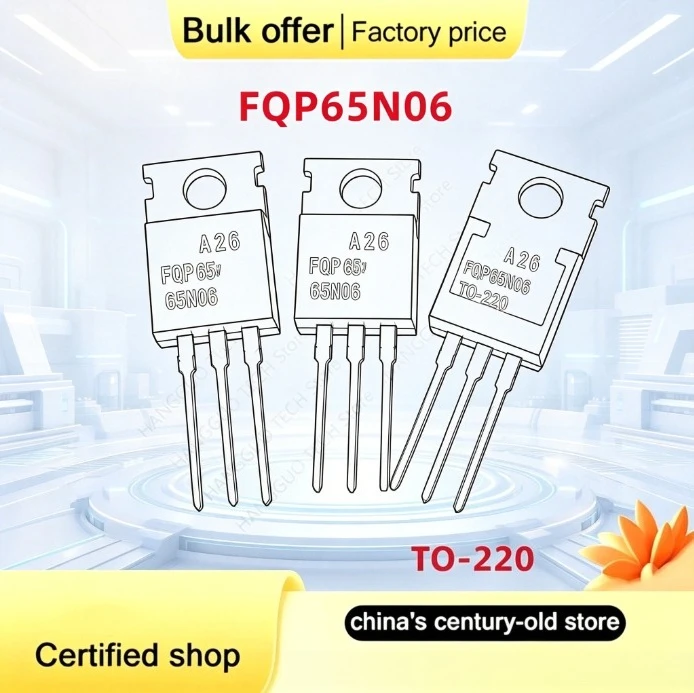 50PCS FQP65N06 65N06 60V 65A TO220 N-Channel MOSFET MOS Tube Inverter