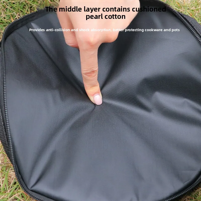 Outdoor Camping Picnic Equipment Bag Pot Holder Thick Oxford Cloth Insulated Handbag Large Capacity Collapsible Stove Set