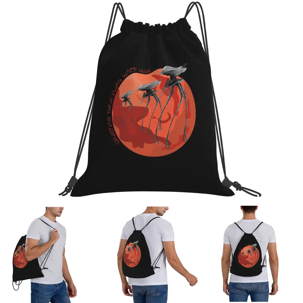 حرب العالم رسم خططهم منذ عام 1898 حقائب الظهر الرباط حزمة جيب حقيبة رياضية حقائب الكتب للطلاب الرجال والنساء #1