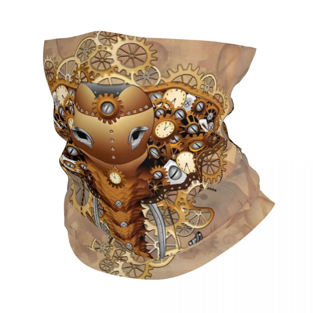 Steampunk Elephant Vintage Style Machine Bandana Neck White Scarf Multi-use Headwear Fishing Unisex Adult Winter