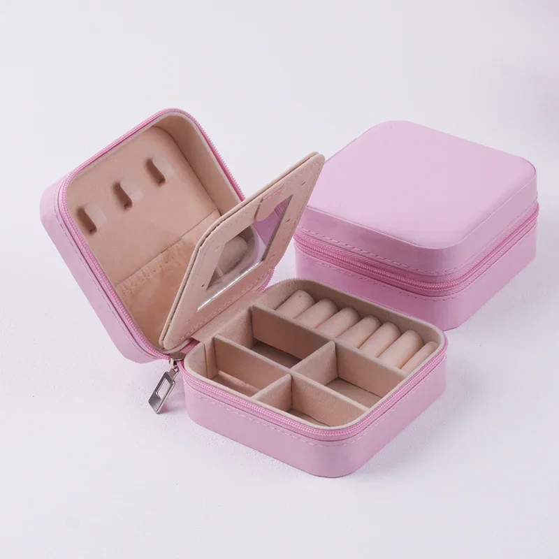 1 قطعة صندوق تخزين المجوهرات المنزلية المحمولة قلادة مجوهرات صغيرة من طبقة واحدة ، خاتم ، حلق ، حلق ، صندوق تعبئة القرط