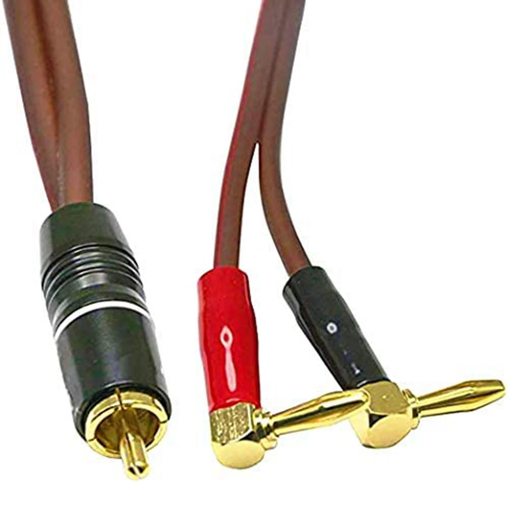 Banana Plug to RCA Speaker Cable,Speaker Wire RCA Male to Banana Plugs(2Banana) 4N OFC HiFi Speaker Wire 2M