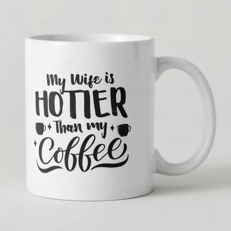

Fun Wife Cerc Mug Gift Coffee Cup American Sle Text Pattern Small Fre Element 320ml Capaci for Adults Handmade Option