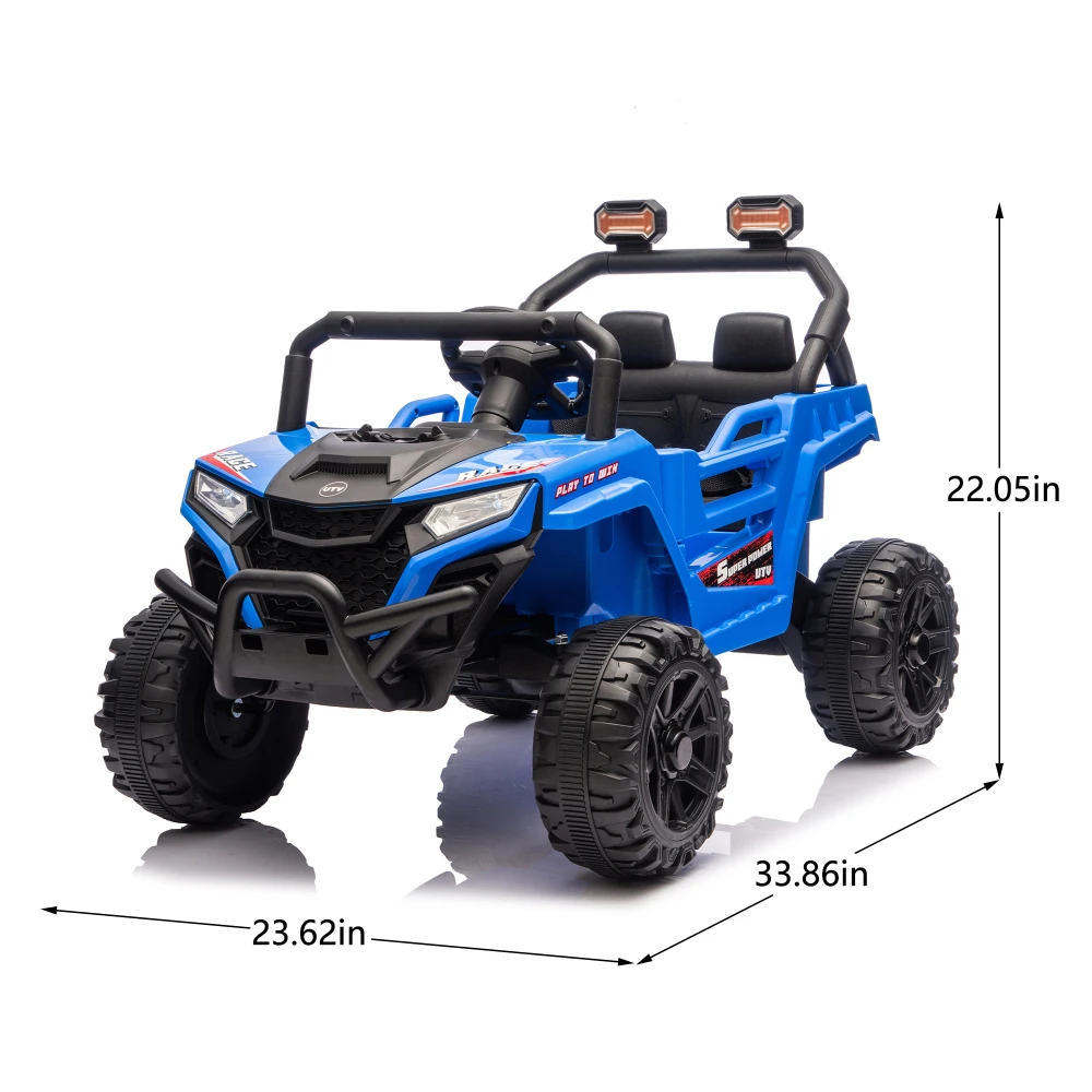 12V 2WD Kids Ride On UTV W/ 2.4G PC, Anti-Collision Bar, High Chassis, Anti-Slip Wheels & 4-Wheel Suspension, Upgraded Battery for 2-Hour Runtime, Provide a Safe Speed of 1.86-3.11mph for Kids Aged 3-5