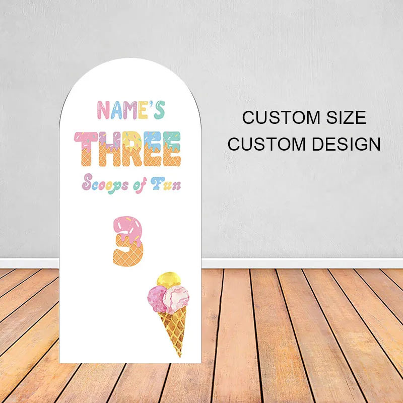 

Мехофонд Scoops of Fun Arch фон чехлы кекс Grow Up Girl 3-й день рождения вечеринка ледяной мороженый декор розовые пледы фон реквизит